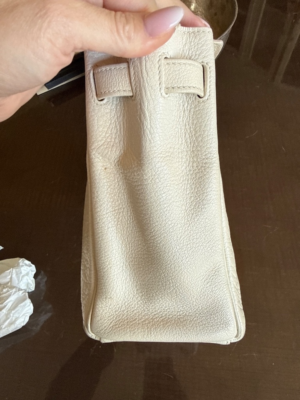 Hermes Kelly 32 parchemin togo leather with palladium hrdw, strap, key - Picture 6 of 15
